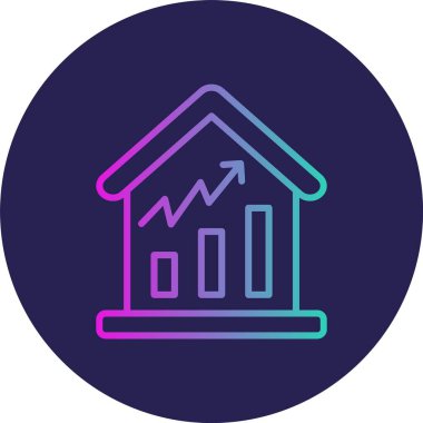 Gayrimenkul Grafik Çizgisi Grafik Çemberi Simgesi