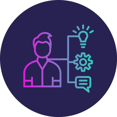 Yetenek Satırı Gradyan Çemberi Simgesi