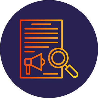 İçerik Pazarlama Çizgisi Gradyan Çemberi Simgesi