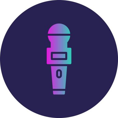 Mikrofon Kabartma Çemberi Grafik Simgesi