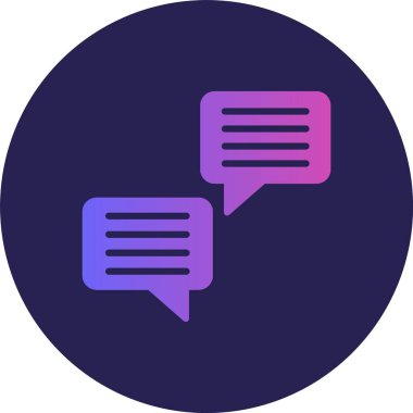 Konuşma Kabarcığı Kabartma Çemberi Grafik Simgesi