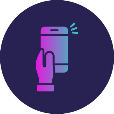 Selfie Kabartma Çemberi Gradyan Simgesi