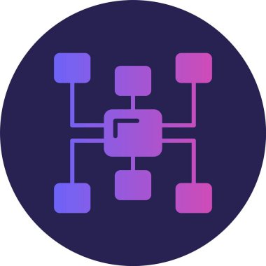 Zihin Haritası Kabartma Çemberi Gradyan Simgesi