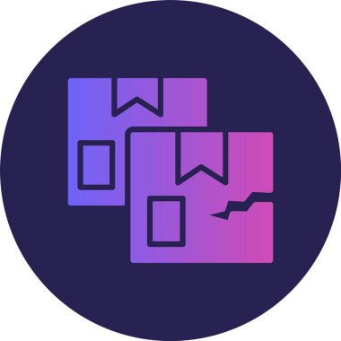 Hasarlı Paket Kabartma Çemberi Gradyan Simgesi