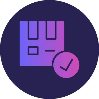 Teslimat Kutusu Kabartma Çemberi Gradyan Simgesi