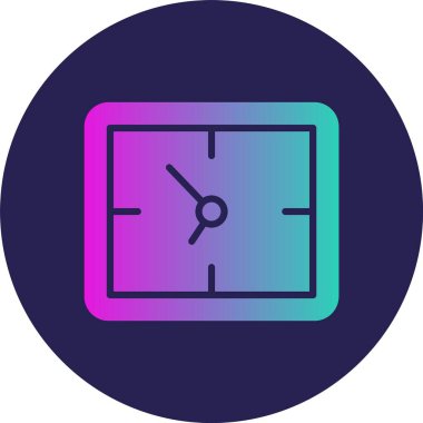 Saat Kabartma Çemberi Gradyan Simgesi