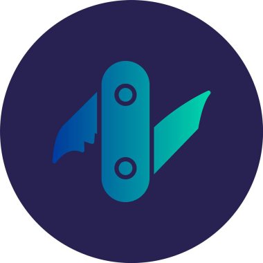 İsviçre Ordusu Bıçak Kabartma Çemberi Gradyan Simgesi