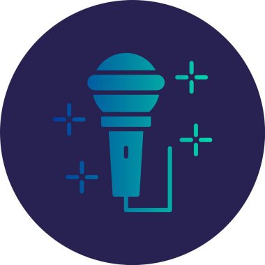Karaoke Kabartma Çemberi Gradyan Simgesi