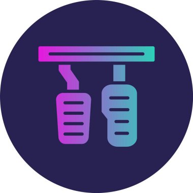 Fren Pedalı Kabartma Çemberi Gradyan Simgesi