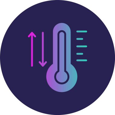 Termometre Glyph Çember Gradyan Simgesi