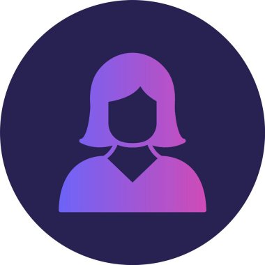 Dişi Kabartma Çemberi Gradyan Simgesi