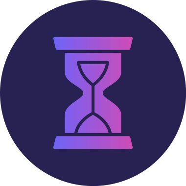 Kum Saati Kabartma Çemberi Gradyan Simgesi