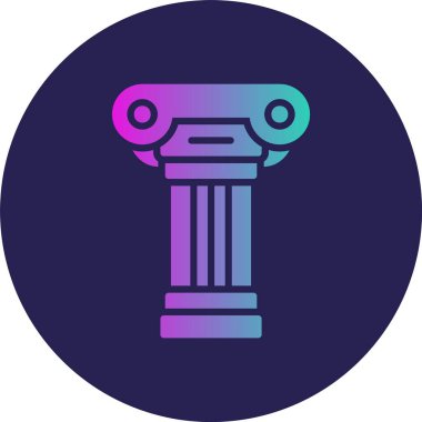 Sütun Kabartma Çemberi Gradyan Simgesi