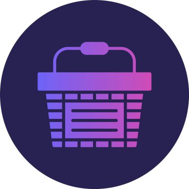 Alışveriş Sepeti Kabartma Çemberi Gradyan Simgesi