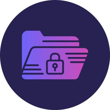 Kilitli Araç Kabartma Çemberi Gradyan Simgesi