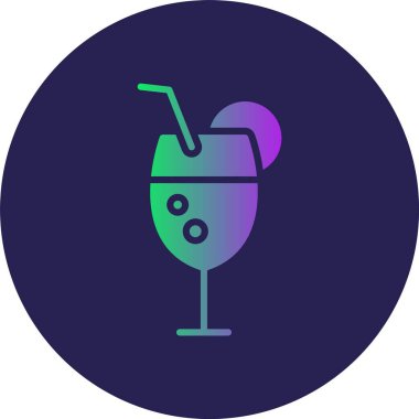 Kokteyl Kabartma Çemberi Gradyan Simgesi