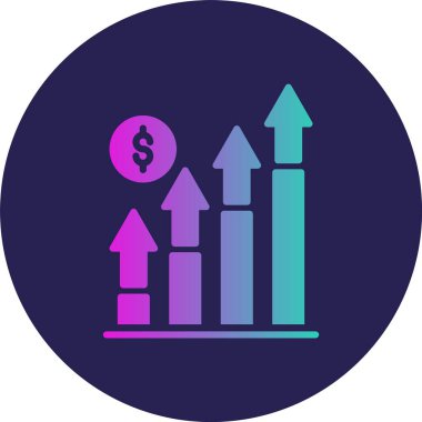 Büyüme Kabartma Çemberi Gradyan Simgesi