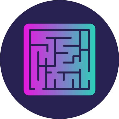 Maze Kabartma Çemberi Gradyan Simgesi