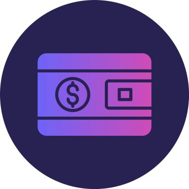 Cüzdan Kabartma Çemberi Gradyan Simgesi