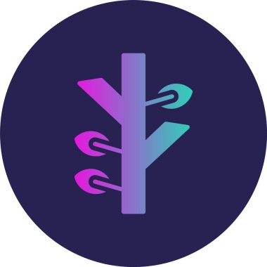 Ağaç Dalları Kabartma Çemberi Gradyan Simgesi