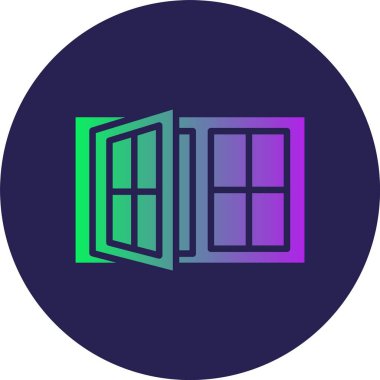 Pencere Davası Kabartma Çemberi Gradyan Simgesi