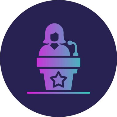 Sözcü Glyph Çember Gradyan Simgesi