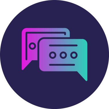 Chat Kabartma Çemberi Gradyan Simgesi