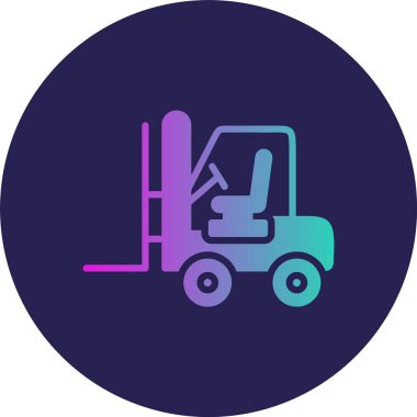 Forklift Kabartma Çemberi Gradyan Simgesi