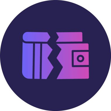 Cüzdan Kabartma Çemberi Gradyan Simgesi