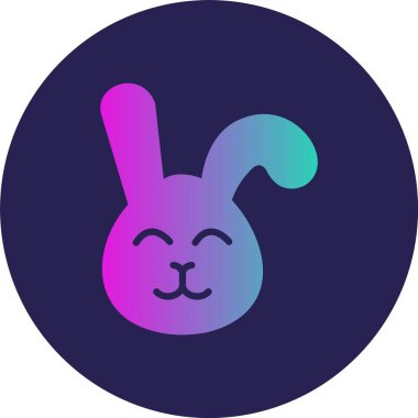 Tavşan Kabartma Çemberi Gradyan Simgesi