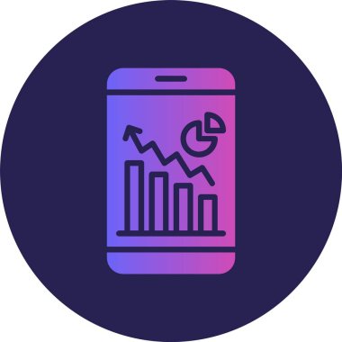İstatistikler Kabartma Çemberi Gradyan Simgesi
