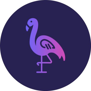 Flamingo Glyph Çember Gradyan Simgesi