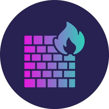 Firewall Kabartma Çemberi Gradyan Simgesi