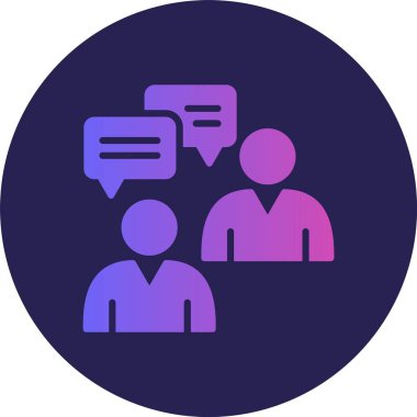 Tartışma Kabartma Çemberi Gradyan Simgesi