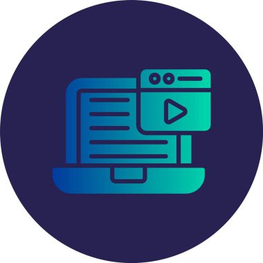 Video Web Sitesi Kabartma Çemberi Gradyan Simgesi