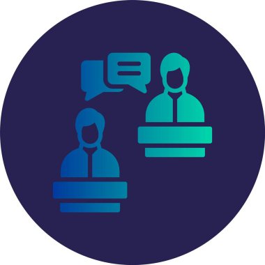 İletişim Kabartma Çemberi Gradyan Simgesi