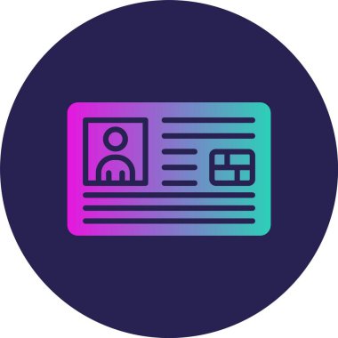 Kimlik Kartı Kabartma Çemberi Grafik Simgesi