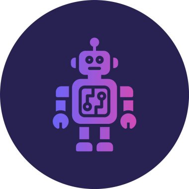 Robot Kabartma Çemberi Gradyan Simgesi