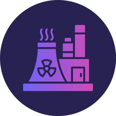 Nükleer Enerji Kabartma Çemberi Gradyan Simgesi