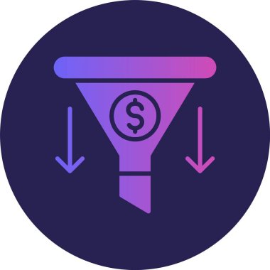 Ekonomi Filtreleme Kabartma Çemberi Gradyan Simgesi