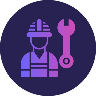 İşçi Kabartma Çemberi Gradyan Simgesi