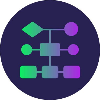 Akış Çizelgesi Kabartma Çemberi Gradyan Simgesi