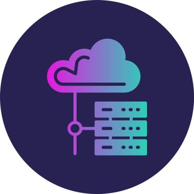 Sunucu Kabartma Çemberi Gradyan Simgesi