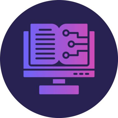 Kitap Kabartma Çemberi Gradyan Simgesi