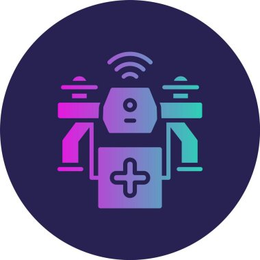 Drone Glyph Çember Gradyan Simgesi