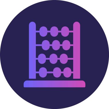 Abaküs Kabartma Çemberi Gradyan Simgesi