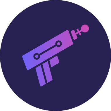 Laser Gun Glyph Çember Gradyan Simgesi