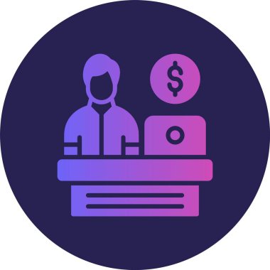 Ofis Kabartma Çemberi Gradyan Simgesi