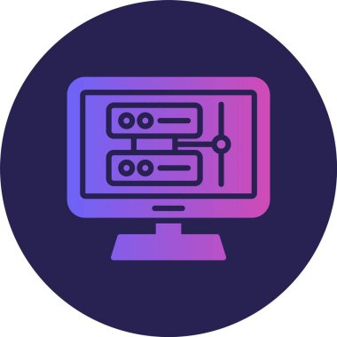 Çevrimiçi Sunucu Kabartma Çemberi Gradyan Simgesi