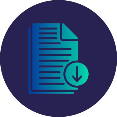 Dosya İndirme Çemberi Gradyan Simgesi